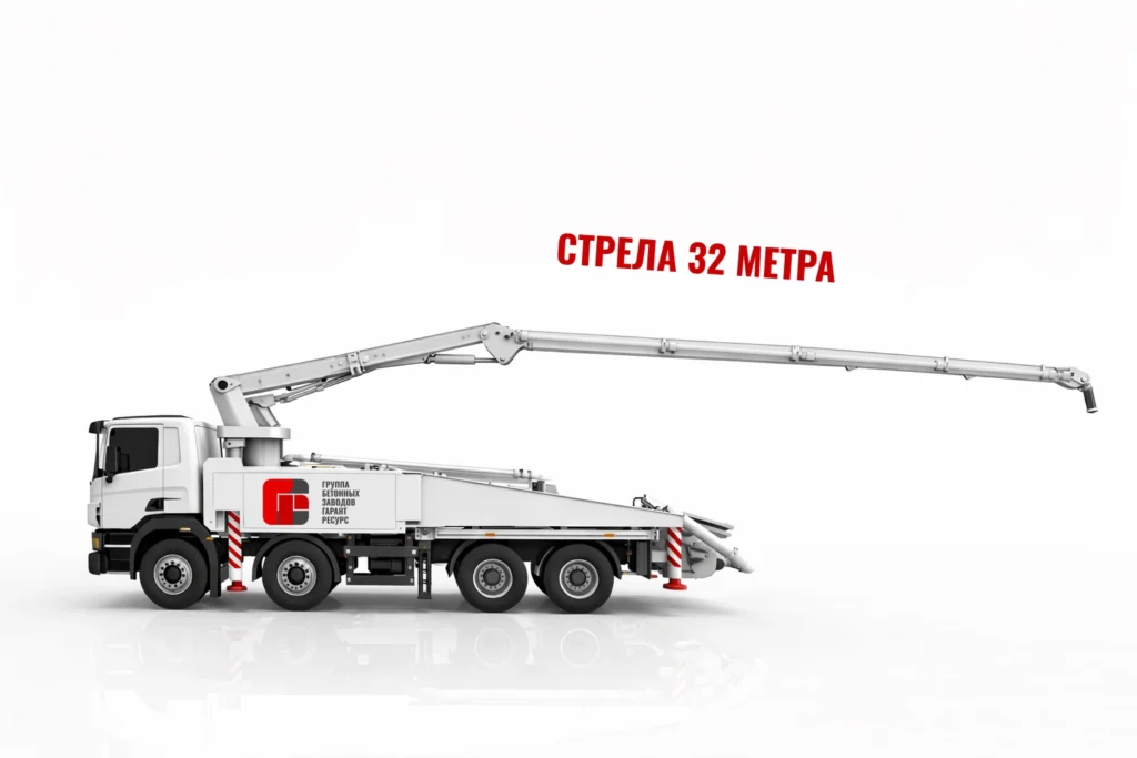 Автобетононасос со стрелой 32 м для подачи бетона в Белоозёрском и области